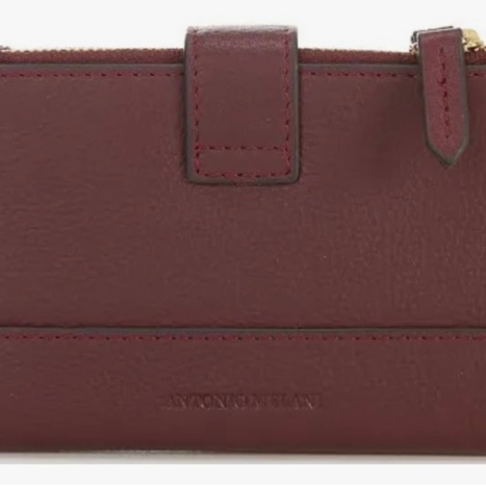 Antonio Melani Burgundy Leather Clutch